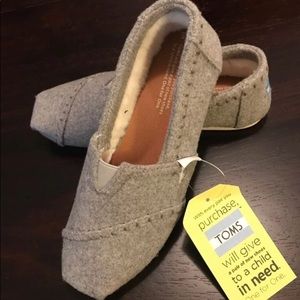 Shearling and wool Toms